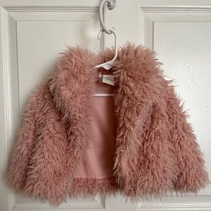 Pink fur jacket